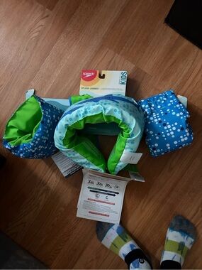 Speedo Kids Blue & Lime Green Splash Jammer Float Set
